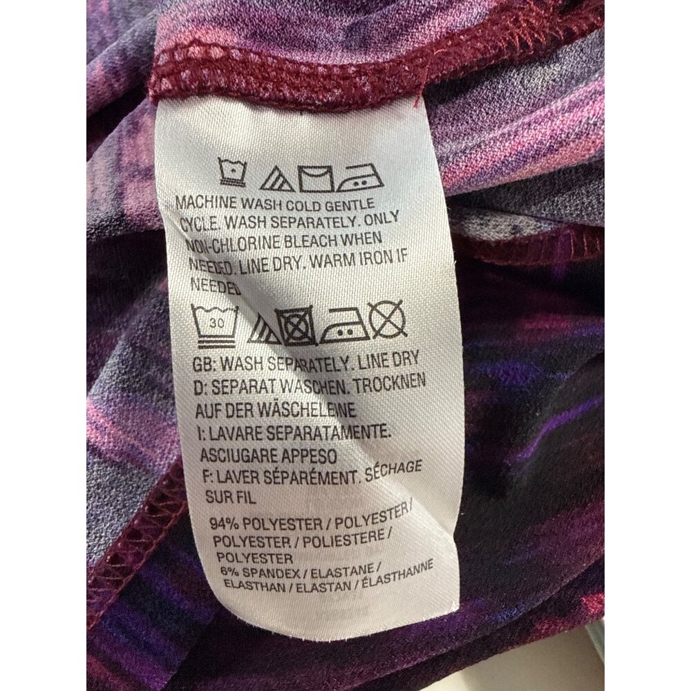 Bob Mackie Wearable Art Womens Long Sleeve Top 2X Multicolor Pink & Purple Tunic - Picture 5 of 6